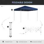 '-Outsunny 13' x 13' Pop Up Canopy Tent with Height Adjustable, Wheeled Carry Bag for Outdoor, Garden, Patio, Dark Blue - Outdoor Style Company