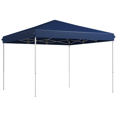 -Outsunny 13' x 13' Pop Up Canopy Tent with Height Adjustable, Wheeled Carry Bag for Outdoor, Garden, Patio, Dark Blue - Outdoor Style Company