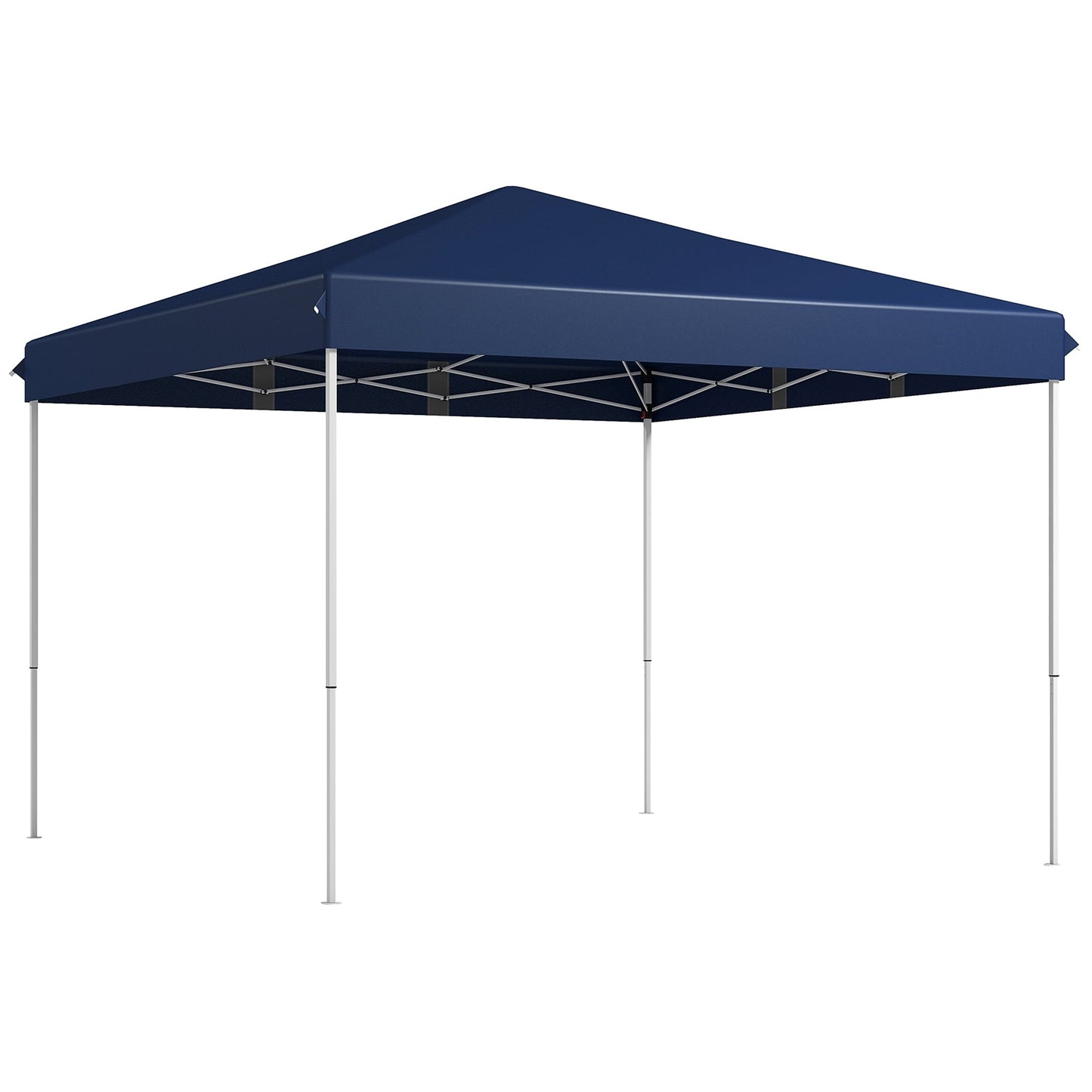 '-Outsunny 13' x 13' Pop Up Canopy Tent with Height Adjustable, Wheeled Carry Bag for Outdoor, Garden, Patio, Dark Blue - Outdoor Style Company