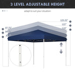 '-Outsunny 13' x 13' Pop Up Canopy Tent with Height Adjustable, Wheeled Carry Bag for Outdoor, Garden, Patio, Dark Blue - Outdoor Style Company