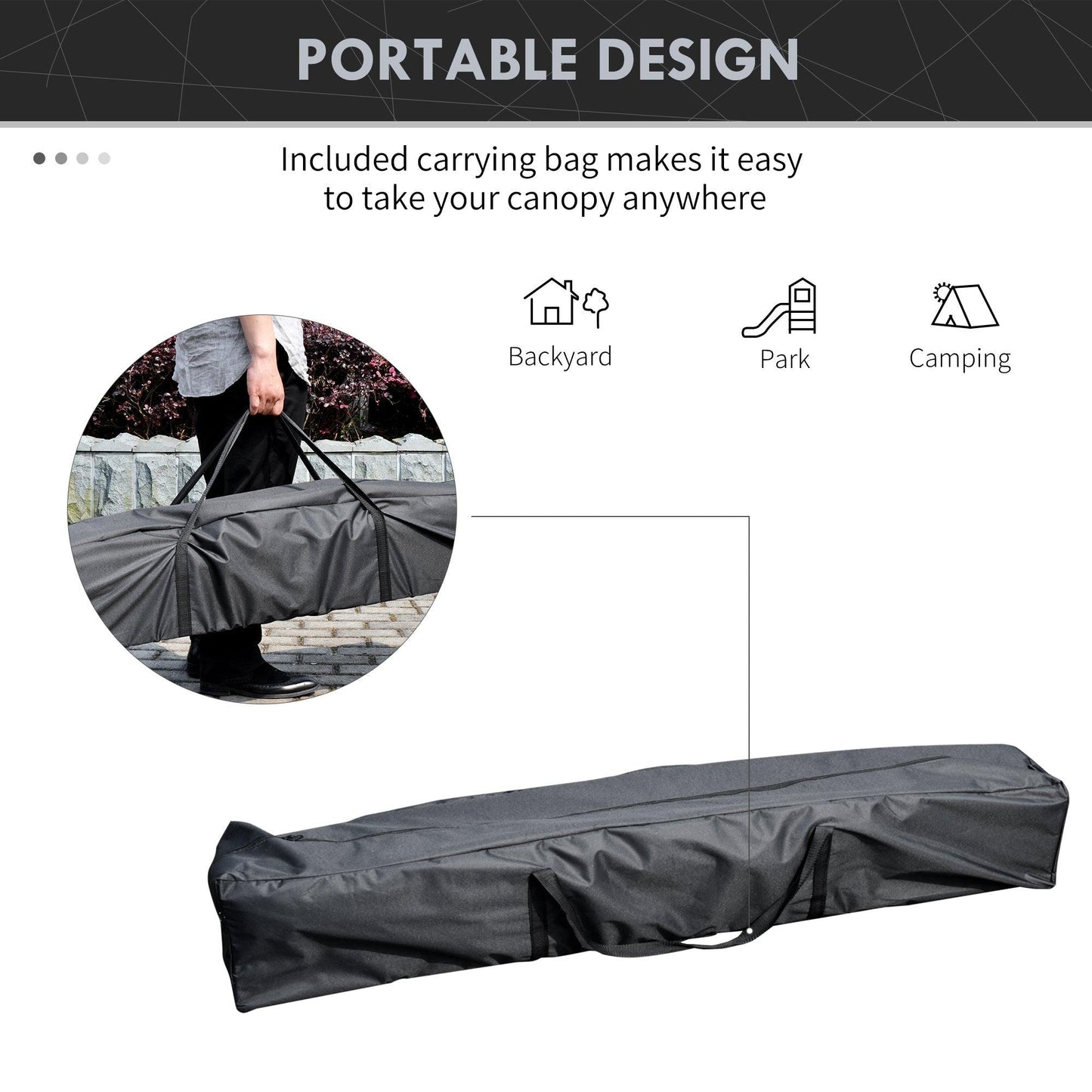 '-Outsunny 13' x 13' Pop Up Canopy Tent with Height Adjustable, Wheeled Carry Bag for Outdoor, Garden, Patio, Gray - Outdoor Style Company