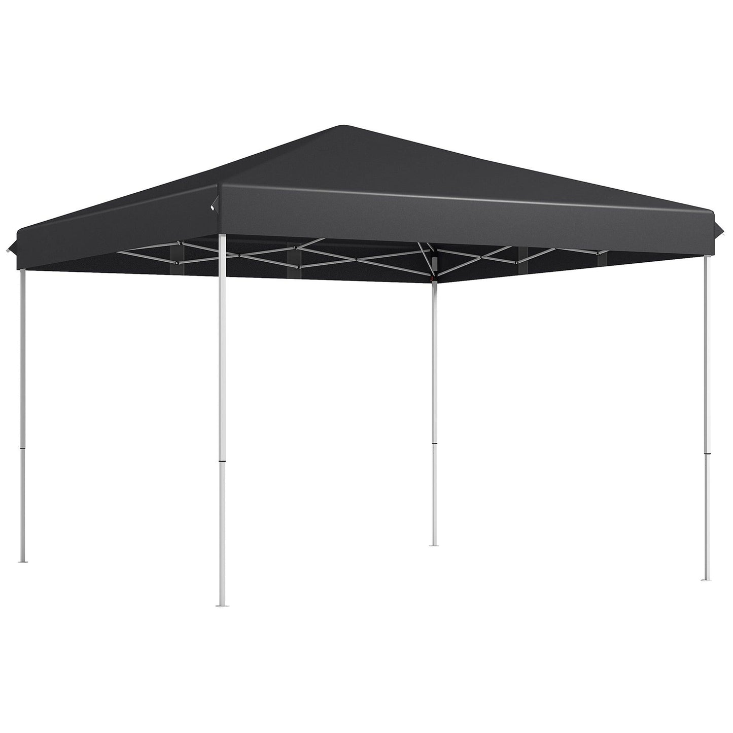 '-Outsunny 13' x 13' Pop Up Canopy Tent with Height Adjustable, Wheeled Carry Bag for Outdoor, Garden, Patio, Gray - Outdoor Style Company