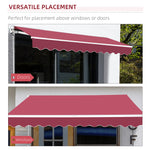 '-Outsunny 13' x 8' Manual Retractable Sun Shade Patio Awning with Durable Design & Adjustable Length Canopy, Wine Red - Outdoor Style Company