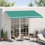 '-Outsunny 13' x 8' Manual Retractable Sun Shade, Patio Retractable Awning with Durable Design & Adjustable Length Canopy for Yard Balcony Deck, Green - Outdoor Style Company