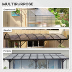 '-Outsunny 14 Pieces Twin-Wall Polycarbonate Panels Waterproof UV Protected Polycarbonate Greenhouse Panels, 4' x 2' x 0.16", Clear - Outdoor Style Company