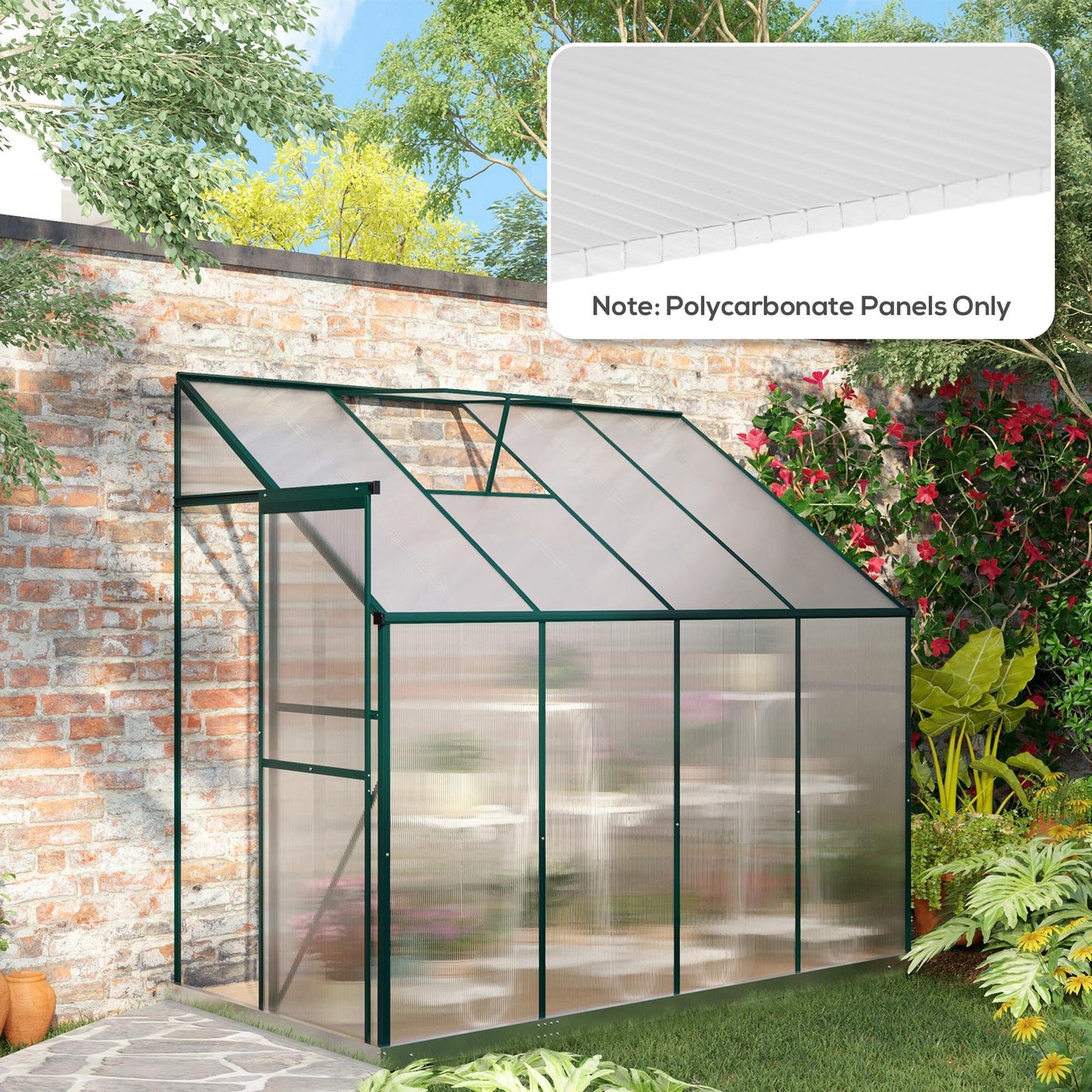 '-Outsunny 14 Pieces Twin-Wall Polycarbonate Panels Waterproof UV Protected Polycarbonate Greenhouse Panels, 4' x 2' x 0.16", Clear - Outdoor Style Company