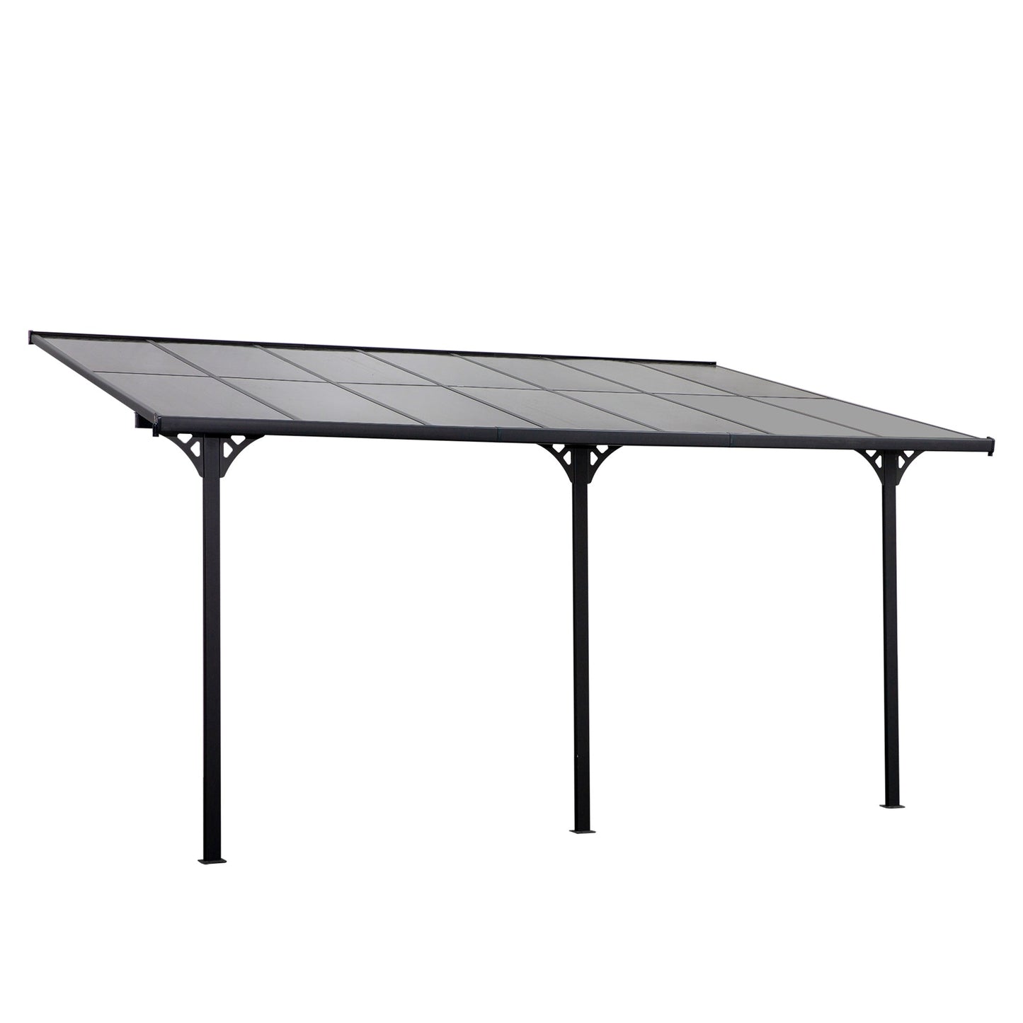 -Outsunny 14.5' x 10' Outdoor Pergola Patio Gazebo Awning for Patio with Adjustable Posts & Height, UV-Fighting Panels, & Aluminum Frame - Outdoor Style Company