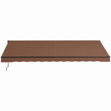 '-Outsunny 16' x 10' Retractable Awning, 280gsm UV Resistant Sunshade Shelter for Deck, Balcony, Yard, Brown - Outdoor Style Company