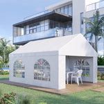 '-Outsunny 16' x 13' Party Tent Carport with Sidewalls, Four Windows and Double Doors, White Tents for Parties, Wedding and Events - Outdoor Style Company