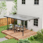 '-Outsunny 16.5' x 10' Outdoor Patio Pergola Gazebo with Adjustable Posts and Height, UV-Fighting Panels, Aluminum Frame, Gray - Outdoor Style Company