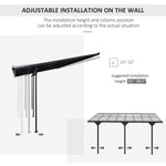 '-Outsunny 16.5' x 10' Outdoor Patio Pergola Gazebo with Adjustable Posts and Height, UV-Fighting Panels, Aluminum Frame, Gray - Outdoor Style Company