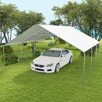 '-Outsunny 19' x 19.5' Carport, Portable Garage and Patio Canopy Tent, Anti-UV Cover for Car, Truck, Boat, Catering, Wedding - Outdoor Style Company