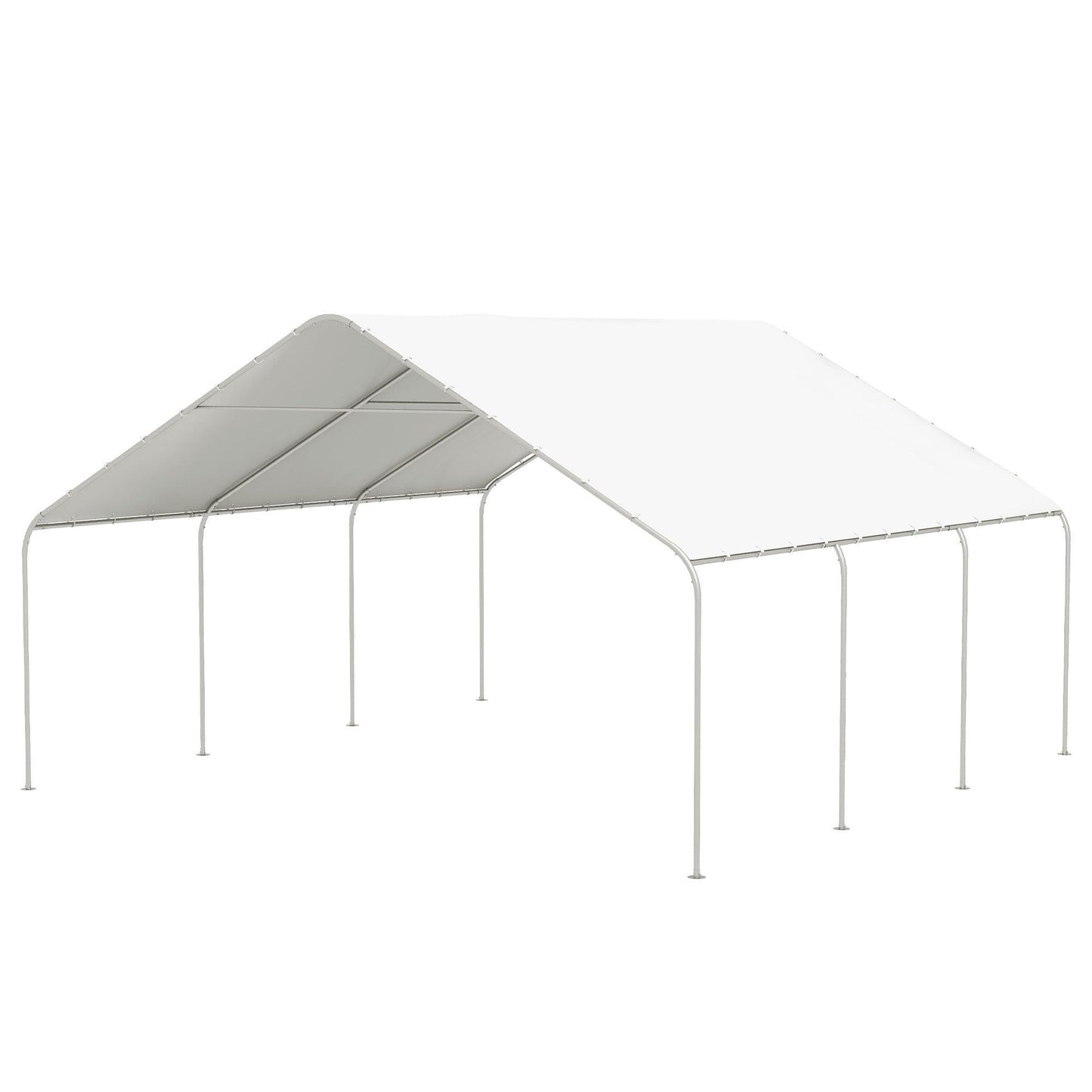 '-Outsunny 19' x 19.5' Carport, Portable Garage and Patio Canopy Tent, Anti-UV Cover for Car, Truck, Boat, Catering, Wedding - Outdoor Style Company