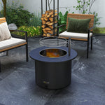 '-Outsunny 2-in-1 Smokeless Firepit, Stainless Steel Bonfire Stove with Poker and Ash Tray for Backyard, Patio, Picnic, Black - Outdoor Style Company