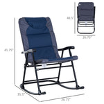 -Outsunny 2 Piece Outdoor Patio Furniture Rocking Chair Set with Armrests, Padded Seat and Backrest, Cool Porch Chairs for Porch, Navy Blue & Gray - Outdoor Style Company