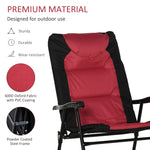 '-Outsunny 2 Piece Outdoor Patio Furniture Rocking Chair Set with Armrests, Padded Seat and Backrest, Cool Porch Chairs, Red/Black - Outdoor Style Company