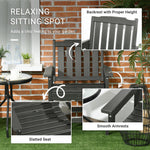 '-Outsunny 2 Pieces HDPE Outdoor Chair, Garden Chair Set with Armrests and Slatted Back for Patio, Lawn, Poolside, Gray - Outdoor Style Company