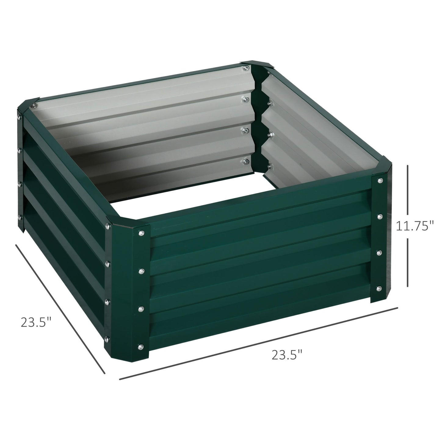 '-Outsunny 2' x 2' x 1' 2-Piece Raised Garden Bed Box with Steel Frame for Vegetables, Flowers, & Herbs, Green - Outdoor Style Company