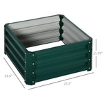 '-Outsunny 2' x 2' x 1' 2-Piece Raised Garden Bed Box with Steel Frame for Vegetables, Flowers, & Herbs, Green - Outdoor Style Company