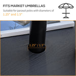 '-Outsunny 20" Umbrella Table Tray Portable Round Table Top for Beach, Patio, Garden, Swimming Pool, Deck, Black - Outdoor Style Company