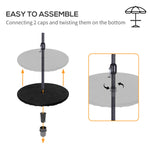 '-Outsunny 20" Umbrella Table Tray Portable Round Table Top for Beach, Patio, Garden, Swimming Pool, Deck, Black - Outdoor Style Company