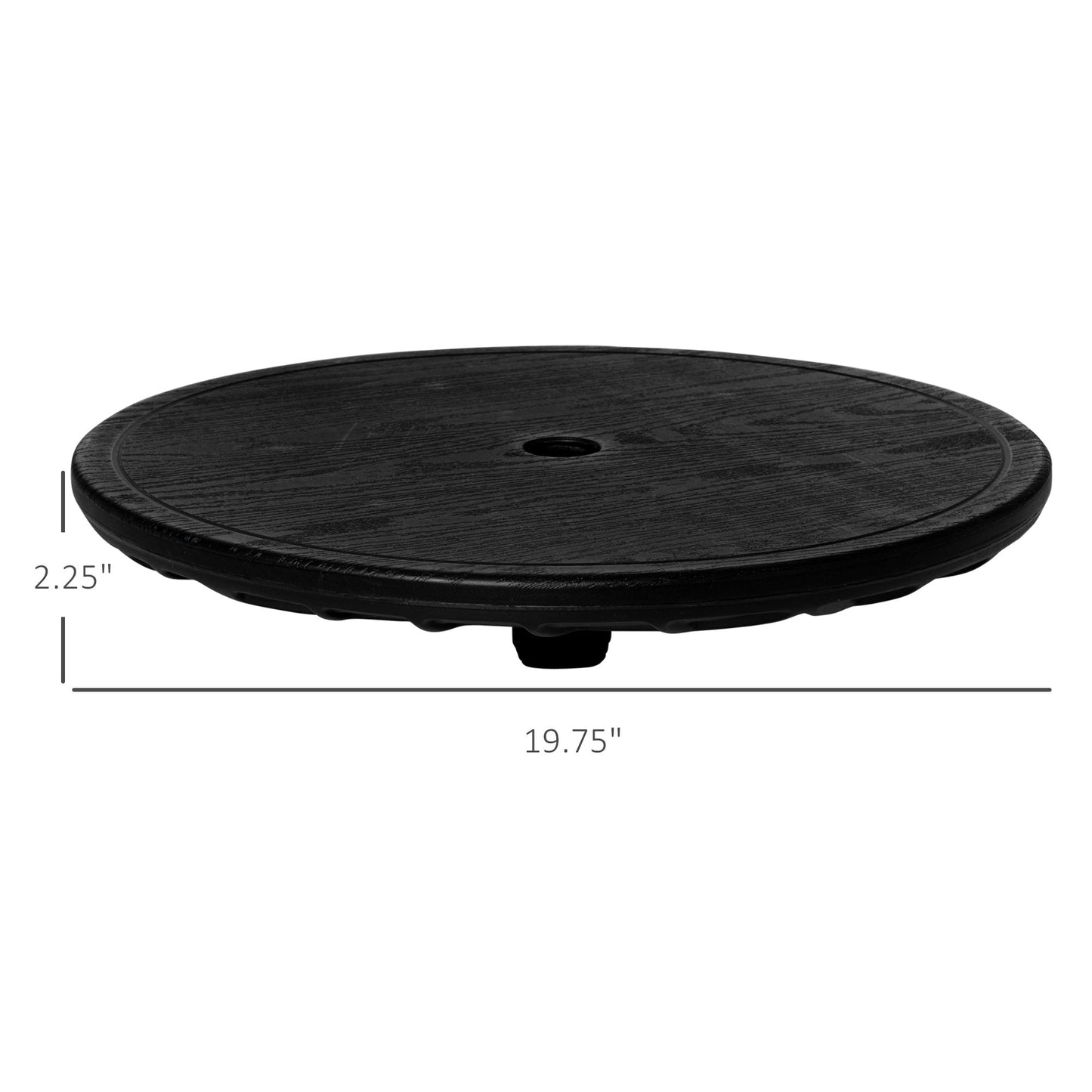 '-Outsunny 20" Umbrella Table Tray Portable Round Table Top for Beach, Patio, Garden, Swimming Pool, Deck, Black - Outdoor Style Company