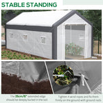 '-Outsunny 20' x 10' x 9' Large Walk-in Greenhouse with Roll Up Door, 8 Closeable Windows, Weather PE Cover, White - Outdoor Style Company