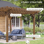 '-Outsunny 20' x 12' Outdoor Pergola, Wood Gazebo Grape Trellis with Stable Structure for Garden, Patio, Backyard, Deck - Outdoor Style Company