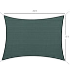 '-Outsunny 20' x 16' Sun Shade Sail Rectangle Sail Shade Canopy for Outdoor Patio Deck Yard, Green - Outdoor Style Company