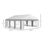 '-Outsunny 20' x 20' Heavy-duty Large Wedding Tent, Outdoor Carport Garage Party Tent, Patio Gazebo Canopy with Sidewall, Gray - Outdoor Style Company