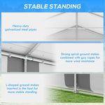 '-Outsunny 20' x 20' Heavy-duty Large Wedding Tent, Outdoor Carport Garage Party Tent, Patio Gazebo Canopy with Sidewall, Gray - Outdoor Style Company