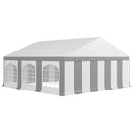 '-Outsunny 20' x 20' Heavy-duty Large Wedding Tent, Outdoor Carport Garage Party Tent, Patio Gazebo Canopy with Sidewall, Gray - Outdoor Style Company