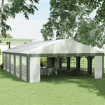 '-Outsunny 20' x 33' Heavy-Duty Large Wedding Tent, Outdoor Carport Garage Party Tent, Patio Gazebo Canopy with Sidewall, Gray - Outdoor Style Company