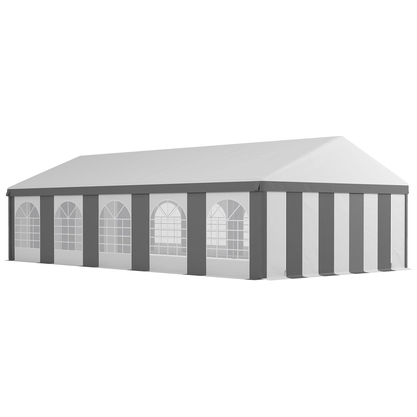 '-Outsunny 20' x 33' Heavy-Duty Large Wedding Tent, Outdoor Carport Garage Party Tent, Patio Gazebo Canopy with Sidewall, Gray - Outdoor Style Company