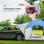 '-Outsunny 2000mm Waterproof SUV Tent, Car Tent with 3 Doors and Mesh Window, for 5-6 Person Camping Travel, Gray and Blue - Outdoor Style Company