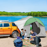 '-Outsunny 2000mm Waterproof SUV Tent, Car Tent with 3 Doors and Mesh Window, for 5-6 Person Camping Travel, Gray and Green - Outdoor Style Company