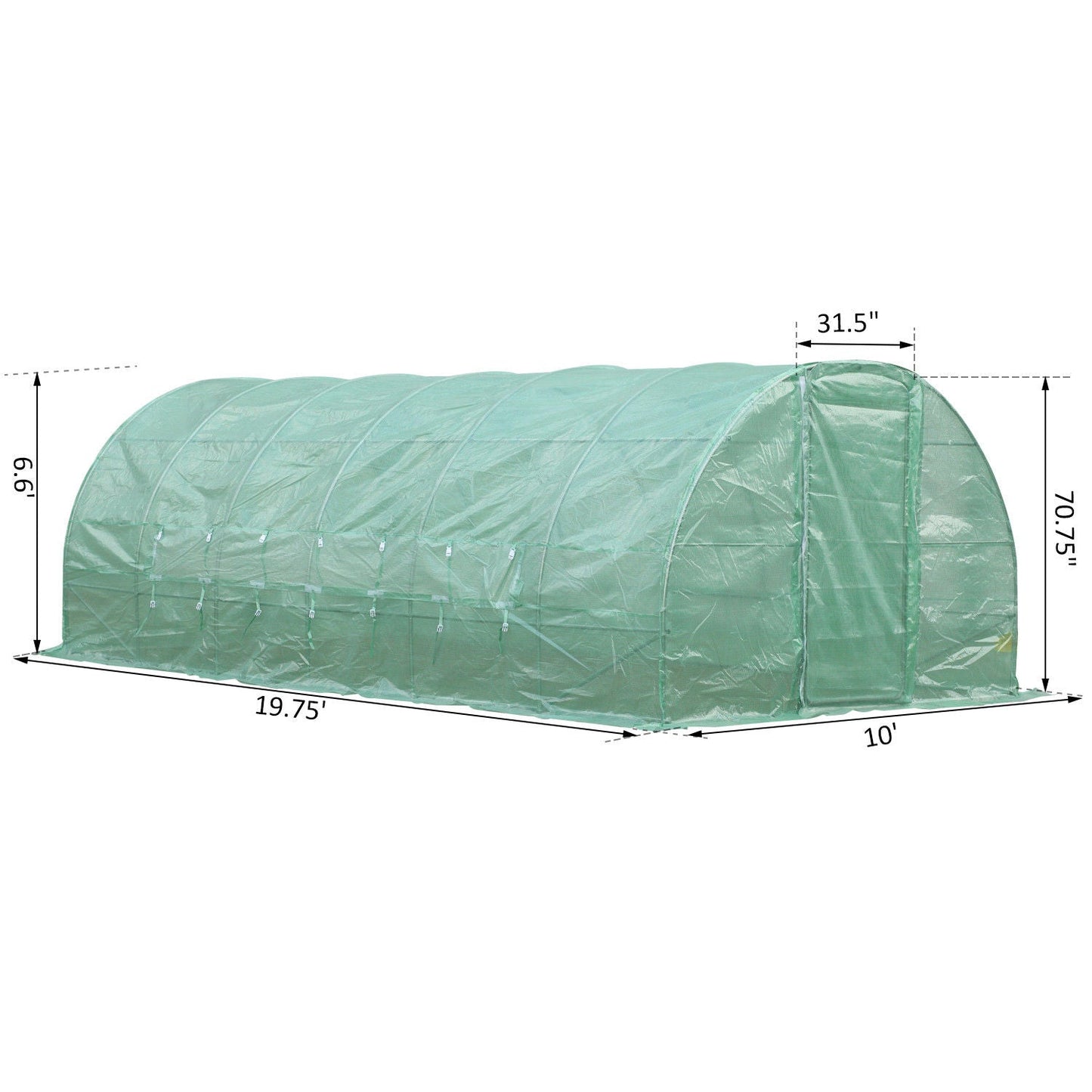 '-Outsunny 20â€™ x 10â€™ x 6.5â€™ Portable Large Walk-in Greenhouse, Heavy Duty Galvanized Tunnel Green House kit w/ Reinforced PE Cover - Outdoor Style Company