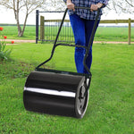 -Outsunny 20ft Sod Roller, Push/Tow Behind Lawn Roller, U-Shaped Handle, Filled with 16Gal Water, with Drain Plug, for Garden, Black | Aosom.com - Outdoor Style Company