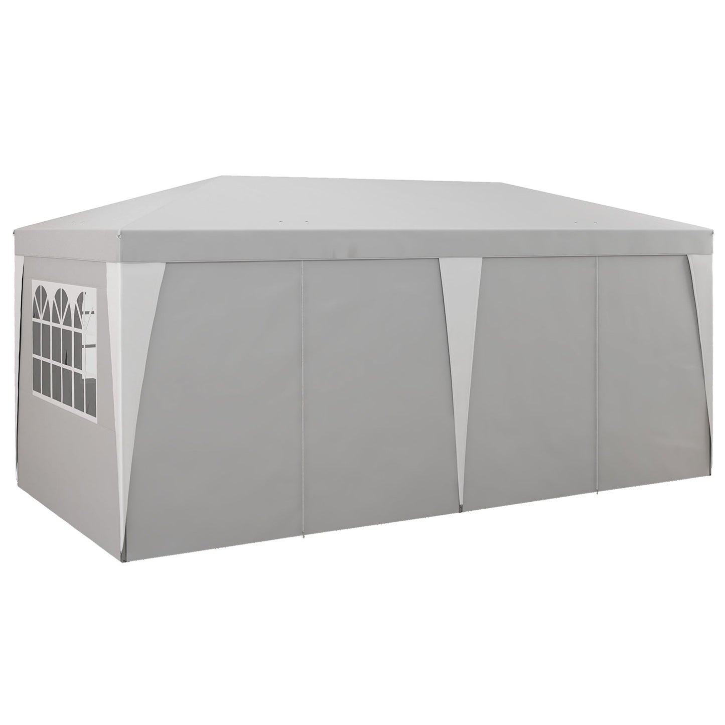 '-Outsunny 20'x10' Pop Up Canopy with Removable Sidewalls, Windows, Height Adjustable Ez Up Canopy for Outdoor Events, Party, Gray - Outdoor Style Company