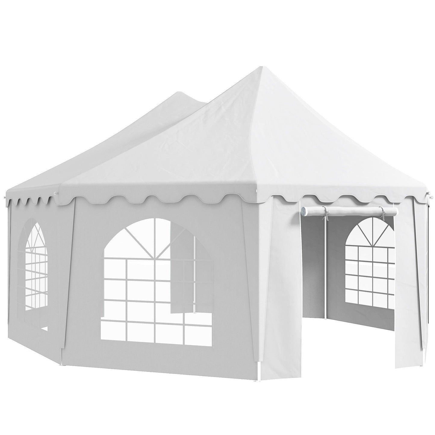 '-Outsunny 22.3' x 16.4' Large Party Tent Canopy Shelter with Carrying Bags and 2 Doors for Parties, Wedding, Events, BBQ Grill - Outdoor Style Company