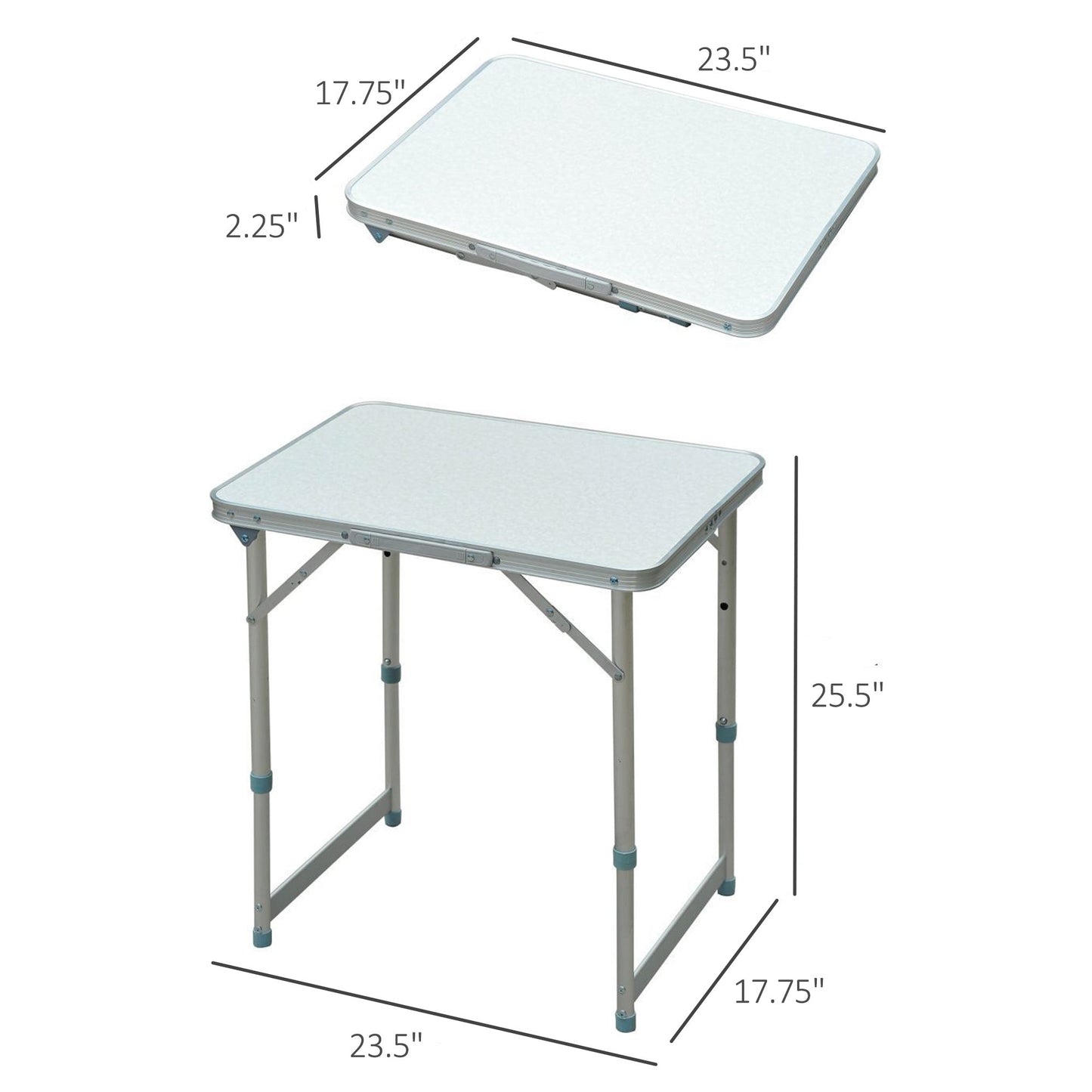 '-Outsunny 23" Portable Camping Table with Faucet Aluminum Lightweight Folding Easy Clean Camping Table with Carrying Handle & Height Adjustability - Outdoor Style Company