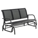 '-Outsunny 3-Person Outdoor Patio Glider Bench, Porch Glider Swing with 3 Seats, Breathable Mesh Fabric, Metal Frame, Black - Outdoor Style Company