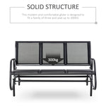 '-Outsunny 3-Person Outdoor Patio Glider Bench, Porch Glider Swing with 3 Seats, Breathable Mesh Fabric, Metal Frame, Black - Outdoor Style Company