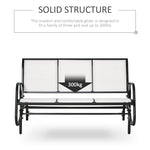 '-Outsunny 3-Person Patio Glider Bench, Outdoor Porch Glider Swing with 3 Seats, Breathable Mesh Fabric, Metal Frame, Cream White - Outdoor Style Company