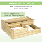 '-Outsunny 3 Tier Raised Flower Bed Outdoor Planter Box Wooden Garden Bed, Open Bottom for Plants, 42.5"x34.75"x14.25", Natural - Outdoor Style Company