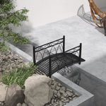 '-Outsunny 3.3' Metal Arch Zen Garden Pond Bridg with Safety Siderails for Stream, Fish Pond, Black - Outdoor Style Company