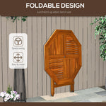 '-Outsunny 39" Acacia Wood Outdoor Dining Table, Octagon Patio Table with Umbrella Hole, Teak - Outdoor Style Company