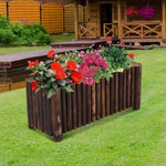 '-Outsunny 39" x 16" x 16" Wooden Raised Bed Garden Flower Planter Box for Vegetables and Herbs with 4 Drainage Holes Rustic Column Edge - Outdoor Style Company