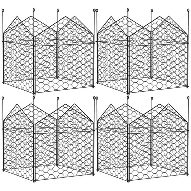 '-Outsunny 4 Pack Garden Cloches for Plants, 12" x 14" Metal Crop Cage, Plant Cages to Keep Animals Out, Black - Outdoor Style Company