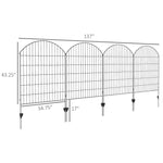 '-Outsunny 4 Pack Garden Fencing for Yard, Decorative Fence Panels as Animal Barrier and Flower Edging, Grids - Outdoor Style Company